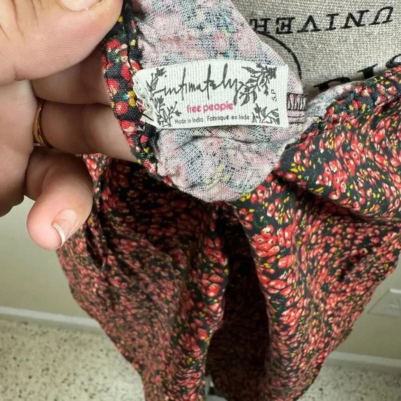 Free People Lightweight Floral Rayon Mini Dress with Open Back Tie Detail Sz  S - Picture 6 of 8